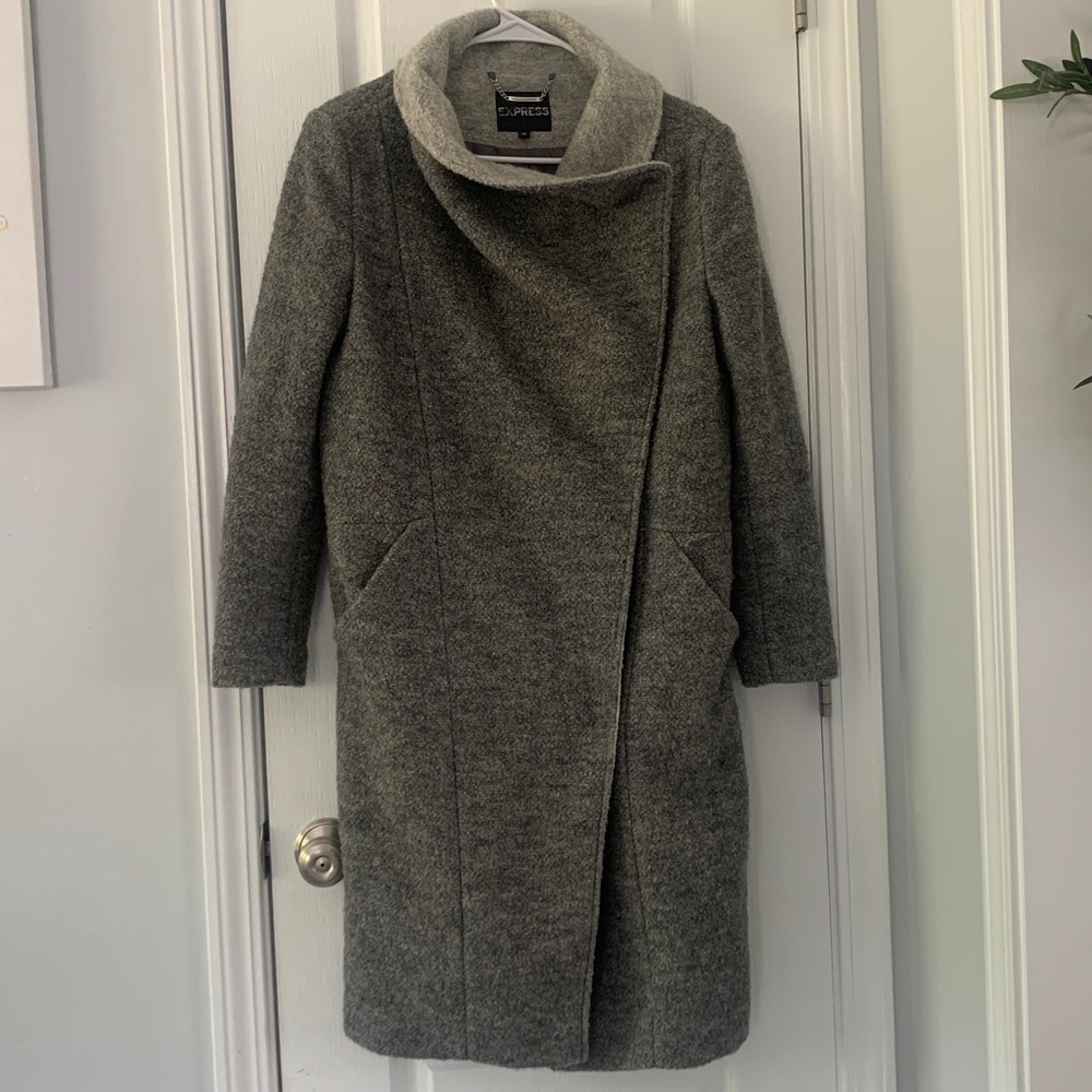 express funnel neck cocoon coat